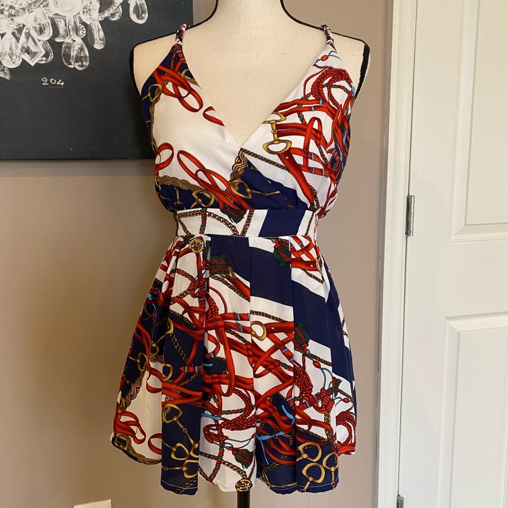 Horsebit day romper
